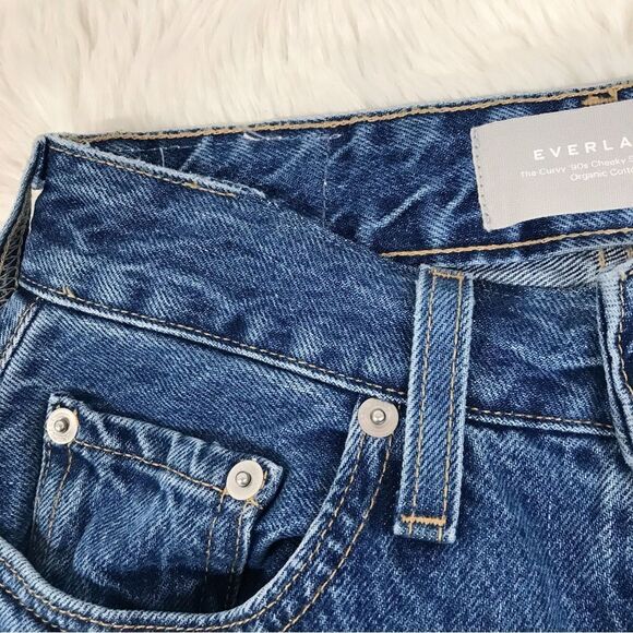 New EVERLANE The Curvy 90s Cheeky Straight Jean Button Fly Organic Cotton Sz 25 - Picture 6 of 12